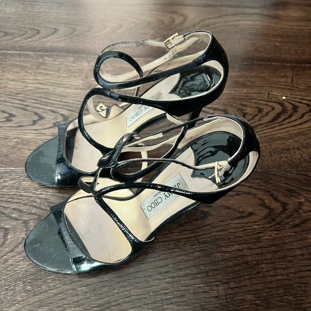 Jimmy Choo Black Strappy Heels
